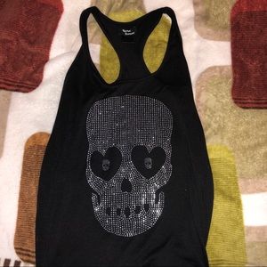 Bedazzled skull tank